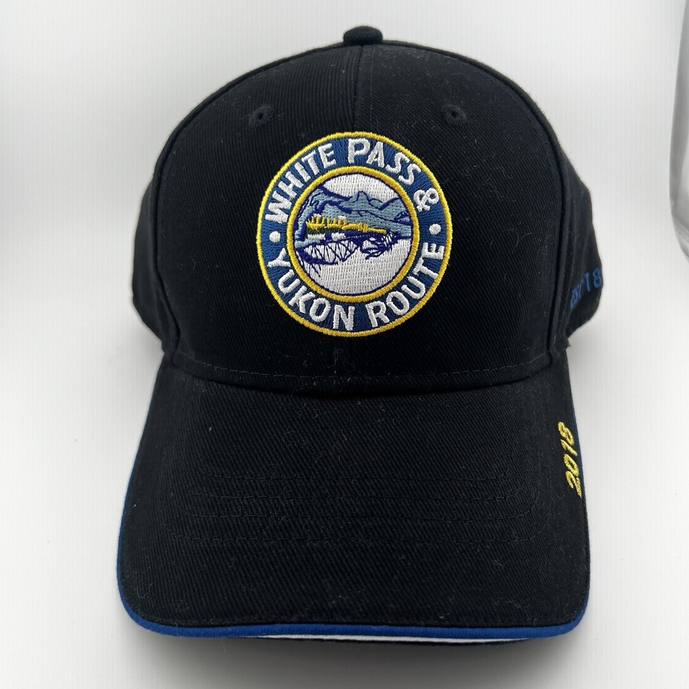 White Pass & Yukon Route Railroad 2018 Skagway Alaska FlexFit Black Hat Cap - Picture 11 of 12